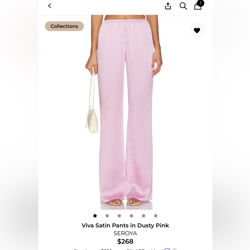 Ser.Oy.A Viva Satin Pants XS Dusty Pink SOLD OUT